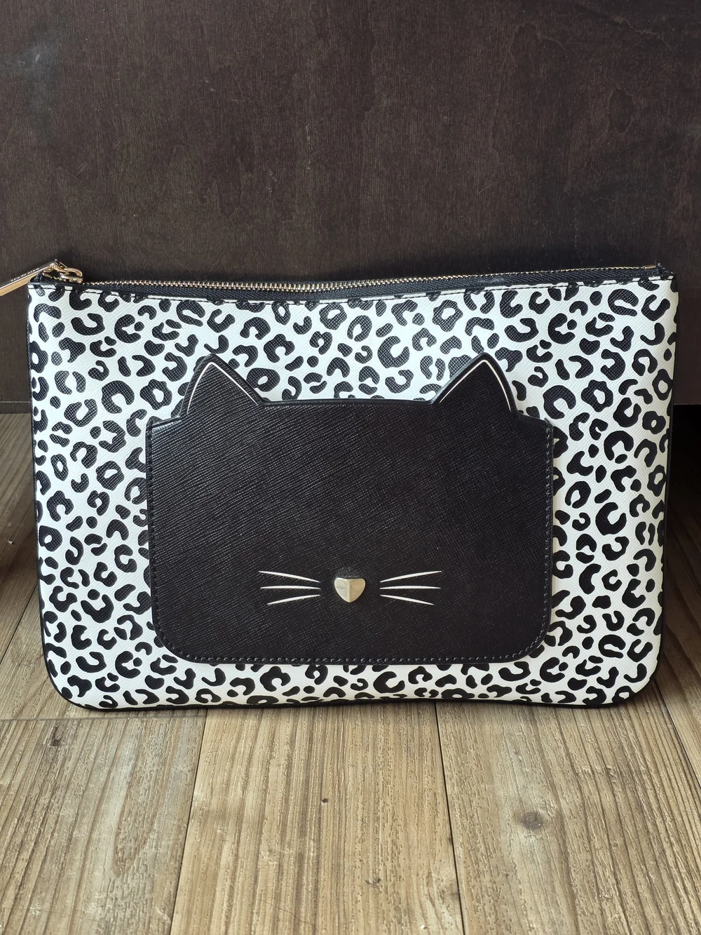 Kate Spade Meow Cat Large Zip Pouch